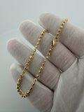 9" 14K Yellow Gold Rounded Cut Moon Bead 3mm 6.25g