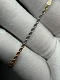 8" 14k Tri-Color Rope Chain 2mm 3.1g