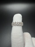 Size 10 Silver 1.5ctw VS/VVS Lab Diamond Cuban Ring 8.5mm 6.0g
