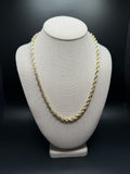 10K 7mm Handmade Solid Rope Chain