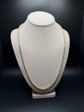 18K 6mm Handmade Solid Rope Chain