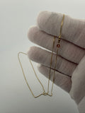 22" 14K Yellow Gold Box Chain 1mm 2.2g