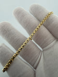 8.5" 14k Yellow Gold Rounded Box 3.5mm 6.3g