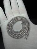 22" Silver 18ctw VS/VVS Lab Diamond Tennis Chain 3.5mm 32.5g