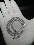 16" 29ctw Moissanite Silver Tennis Chain 4mm 25.8g