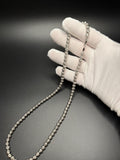 22" 14K White Gold Diamond Cut Moon Bead 6mm 39.6g