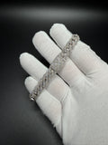 8" Silver 9ctw VS/VVS Lab Diamond Cuban 10mm 38.8g