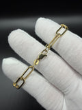 7" 14k Yellow Gold Paperclip Bracelet 7mm 3.51g
