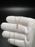 20" 14k Yellow Gold Mariner Chain & 1/3ctw Natural Diamond Drop Cluster Pendant 2.63g