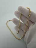 18" 10K Diamond Cut Moon Bead Chain 3mm 8.0g
