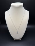 14k White Gold 1ct VS/VVS Lab Diamond Solitaire Pendant with Diamond Bail .8g