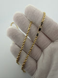 22" 14K Yellow Gold Rope Chain 3mm 16.83g
