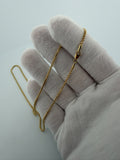 18" 14k Yellow Gold Rounded Box Chain 1.5mm 3.45g