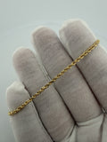 7" 10K Yellow Gold Rope Bracelet 2.5mm 3.0g