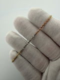 7 inch 2mm tri-color rope bracelet in 14K gold, 2.84g, view 5 - Ott Family Jewelry