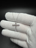 18" 14k White Gold Chain & 1" 1ctw VS/VVS Lab Diamond Cross 1.5g