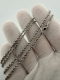 22" 14K White Gold Rope 2.5mm 10.53g