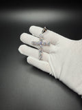 3" Silver 35ctw+ D VVS1 Moissanite 11 Stone Cross 8.4mm x 15mm Bail 16.4g