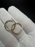 20mm x 2mm 14K yellow gold hoop earrings, 1.54g – Ott Family Jewelry (5)