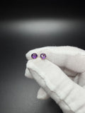 6mm 14k Yellow Gold Amethyst Studs .65g