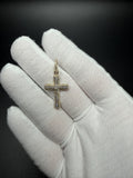 1.25" 10k Yellow Gold .4ctw VS/VVS Lab Diamond Outline Cross 6.1mm Bail 1.93g