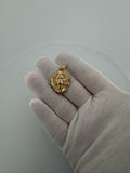 1.25" 14K Yellow Gold Lion Pendant 5.2mm Bail 3.41g