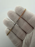 7 inch 2.5mm tri-color rope bracelet in 14K gold, 3.4g, view 5 - Ott Family Jewelry