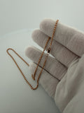 16" 14K Rose Gold Diamond Cut Moon Bead 2mm 5.3g