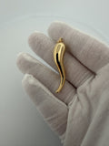 2" 14K Yellow Gold Italian Horn 4mm Bail 2.5g