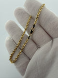 8" 14K Yellow Gold Rope Bracelet 3mm 6.24g