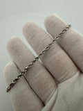 7.5" 14K White Gold Rope 3mm 5.92g