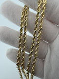 24" 14K Yellow Gold Rope Chain 3.7mm 8.3g