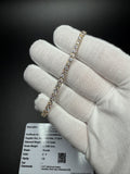 7" 14k Yellow Gold 7.2ctw E-F VS Lab Diamond Tennis Bracelet EGL Certified 3.5mm 8.68g