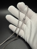 20" Silver est 1ctw Natural Diamond Tennis Chain 3mm 24.1g