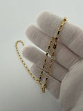 20" 14k Yellow Gold Fancy Paperclip 3.5mm 6.81g