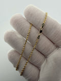 22" 10k Yellow Gold Rope 2.5mm 7.5g