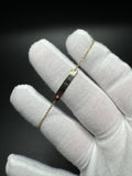 6-6.5" 14k Yellow Gold Anchor Link Baby ID Bracelet with Pink Heart 1.5mm 1.23g