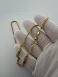 22" 14K Yellow Gold Foxtail Franco 3mm 10.8g