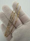 16" 14K Yellow Gold Figaro 2mm 3.0g