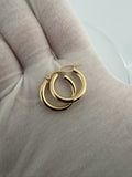 20mm x 3mm 14K Yellow Gold Hoops 1.9g