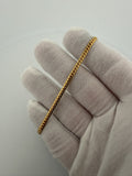 7.5 inch 3mm Cuban link bracelet in 14K yellow gold, 6.25g, view 5 - Ott Family Jewelry