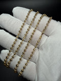 24" 14k Yellow Gold Dia Cut Moon Bead Chain 3mm 15.63g