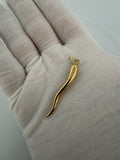 1.75" 14K Yellow Gold Italian Horn 4mm Bail 1.9g