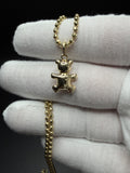 1" 14k Yellow Gold Teddy Bear Pendant 3.5mm Bail 1.41g