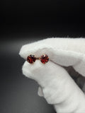 6mm 14k Yellow Gold Red Garnet Studs .65g
