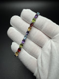 7" 4mm rainbow natural gemstone tennis bracelet, 20ctw, 925 silver, 9.3g – Ott Family Jewelry (5)