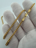 20" 14k Yellow Gold Foxtail Franco 3mm 9.8g