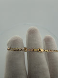 6 inch 3mm Figaro baby ID bracelet in 14K yellow and rose gold, 3.2g, view 5 - Ott Family Jewelry