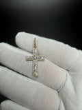 1.25" 10k Yellow Gold .6ctw VS/VVS Lab Diamond Latin Cross 6mm Bail 1.9g