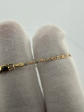 6 inch 1.5mm tri-color Valentino baby ID bracelet in 14K gold, 2.4g, view 5 - Ott Family Jewelry